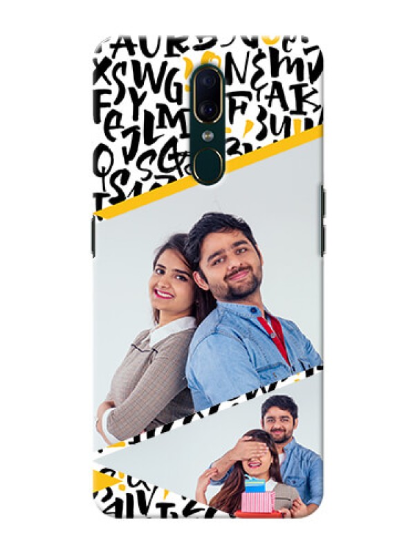 Custom Oppo A9 Phone Back Covers: Letters Pattern Design