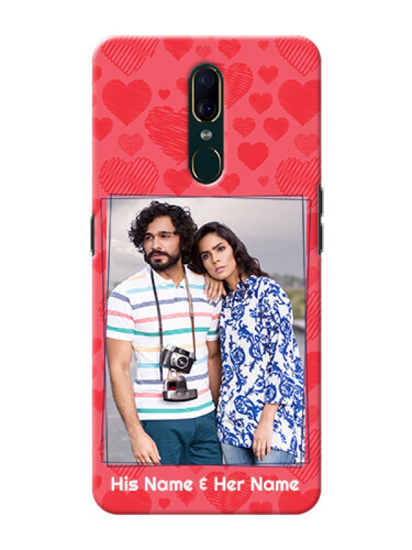 Custom Oppo A9 Mobile Back Covers: with Red Heart Symbols Design