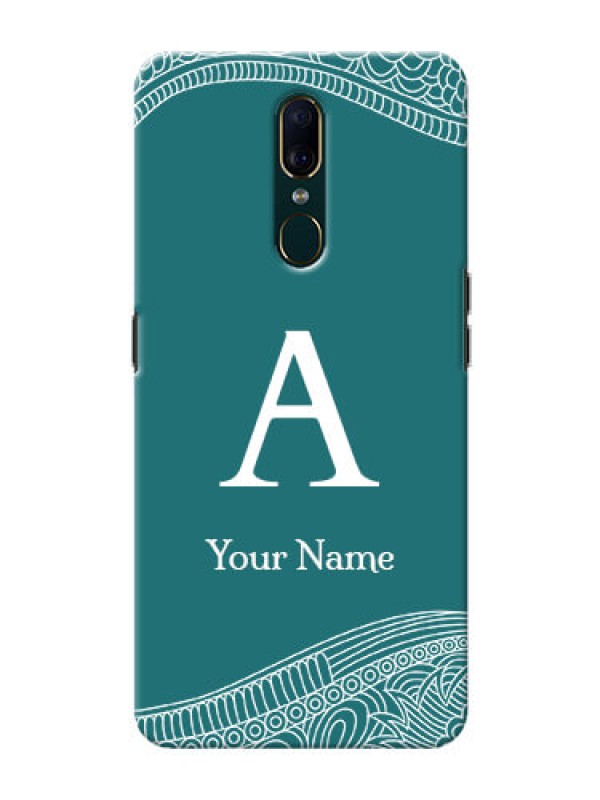 Custom Oppo A9 Mobile Back Covers: line art pattern with custom name Design