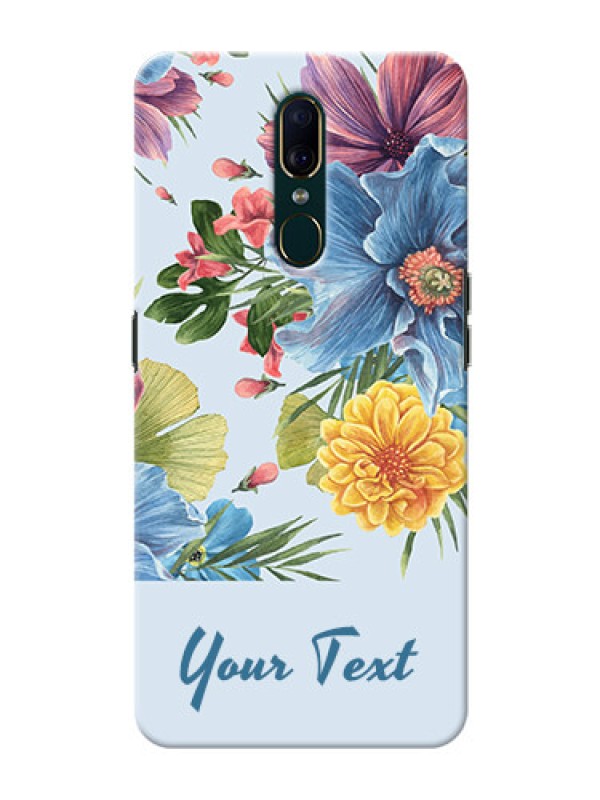 Custom Oppo A9 Custom Phone Cases: Stunning Watercolored Flowers Painting Design