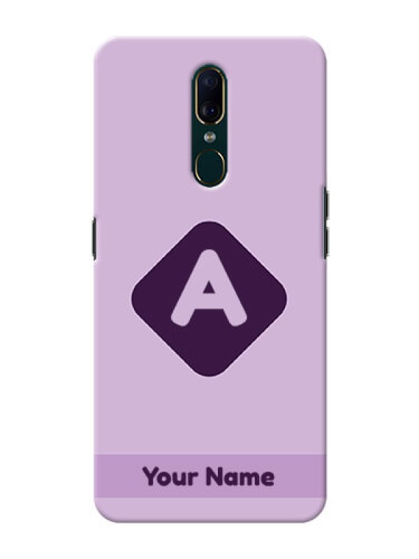 Custom Oppo A9 Custom Mobile Case with Custom Letter in curved badge Design