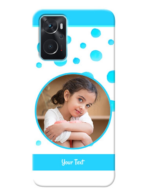 Custom Oppo A96 Custom Phone Covers: Blue Bubbles Pattern Design