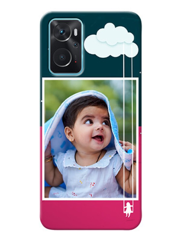 Custom Oppo A96 custom phone covers: Cute Girl with Cloud Design