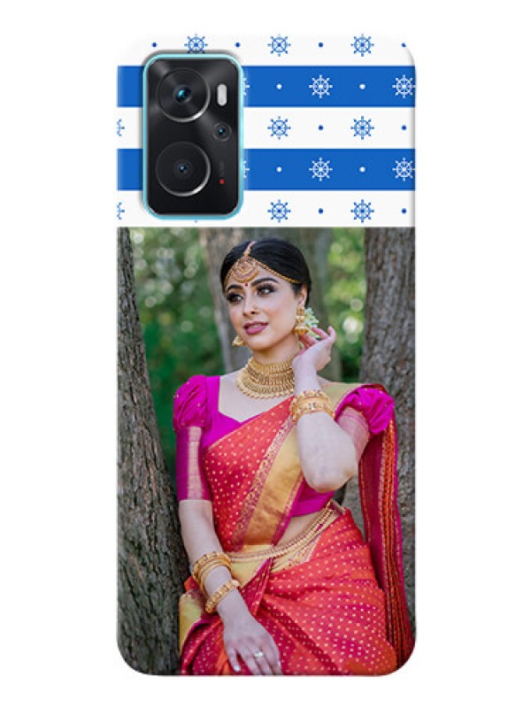 Custom Oppo A96 custom mobile covers: Snow Pattern Design