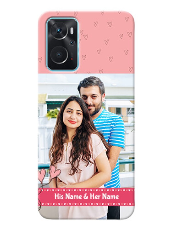 Custom Oppo A96 phone back covers: Love Design Peach Color