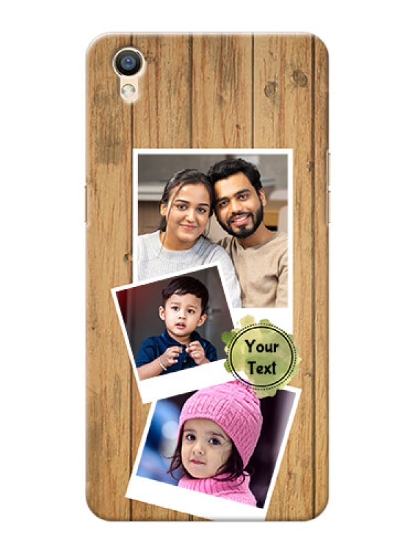 Custom Oppo F1 Plus 3 image holder with wooden texture  Design