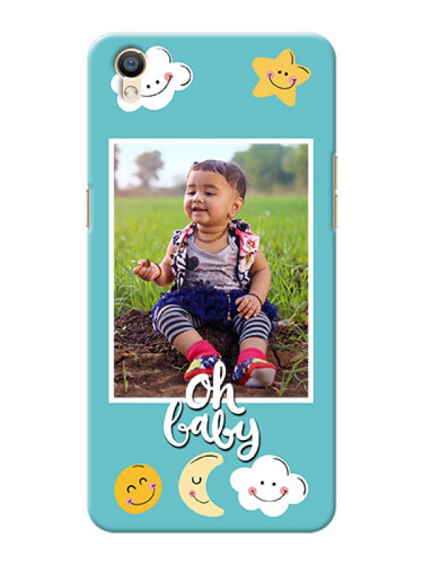Custom Oppo F1 Plus kids frame with smileys and stars Design