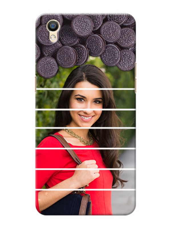 Custom Oppo F1 Plus oreo biscuit pattern with white stripes Design