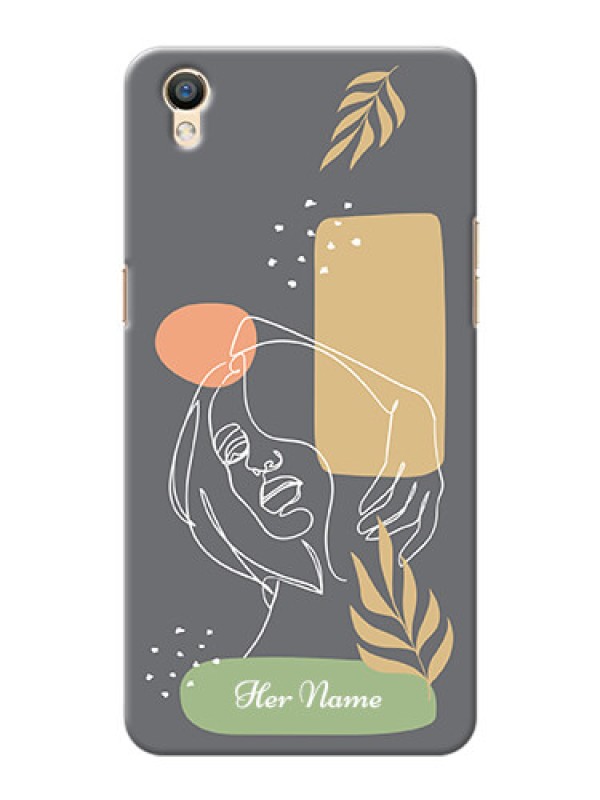Custom Oppo F1 Plus Phone Back Covers: Gazing Woman line art Design