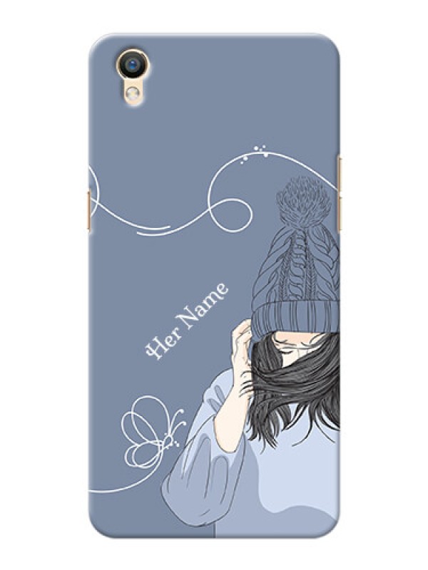 Custom Oppo F1 Plus Custom Mobile Case with Girl in winter outfit Design