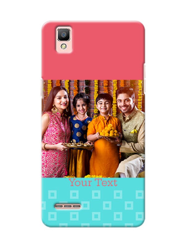 Custom Oppo F1 Pink And Blue Pattern Mobile Case Design