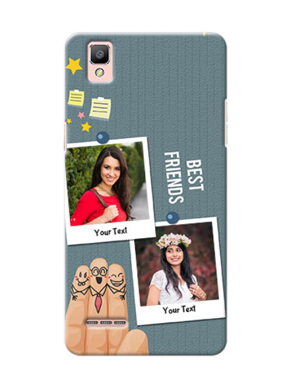 Custom Oppo F1 3 image holder with sticky frames and friendship day wishes Design