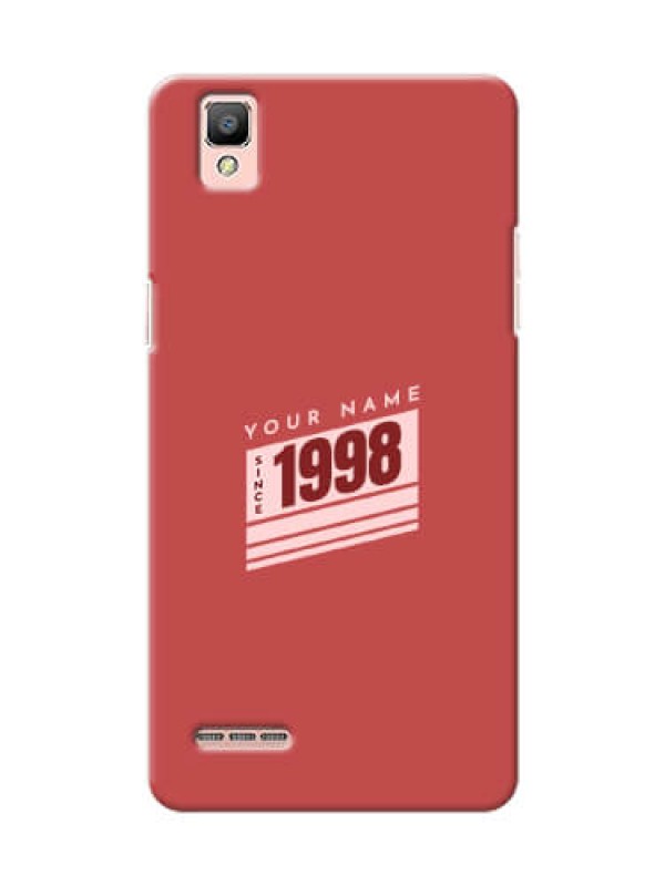 Custom Oppo F1 Phone Back Covers: Red custom year of birth Design