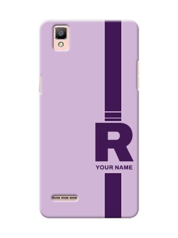 Custom Oppo F1 Custom Phone Covers: Simple dual tone stripe with name Design