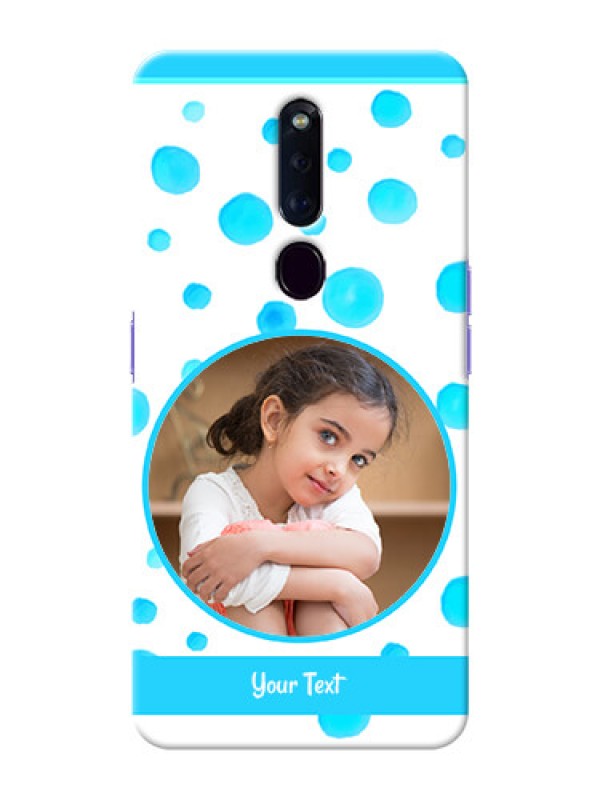 Custom Oppo F11 Pro Custom Phone Covers: Blue Bubbles Pattern Design