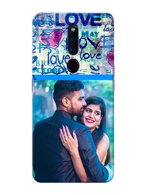 Custom Oppo F11 Pro Mobile Covers Online: Colorful Love Design