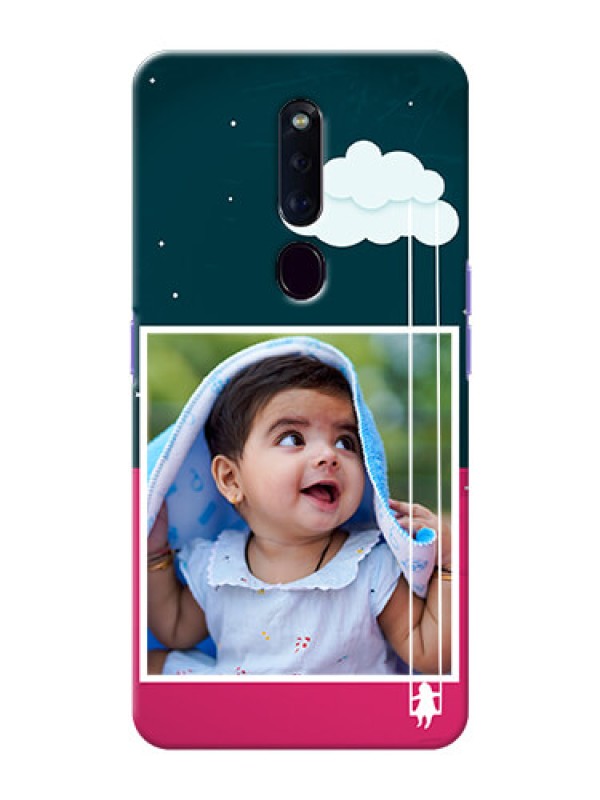 Custom Oppo F11 Pro custom phone covers: Cute Girl with Cloud Design