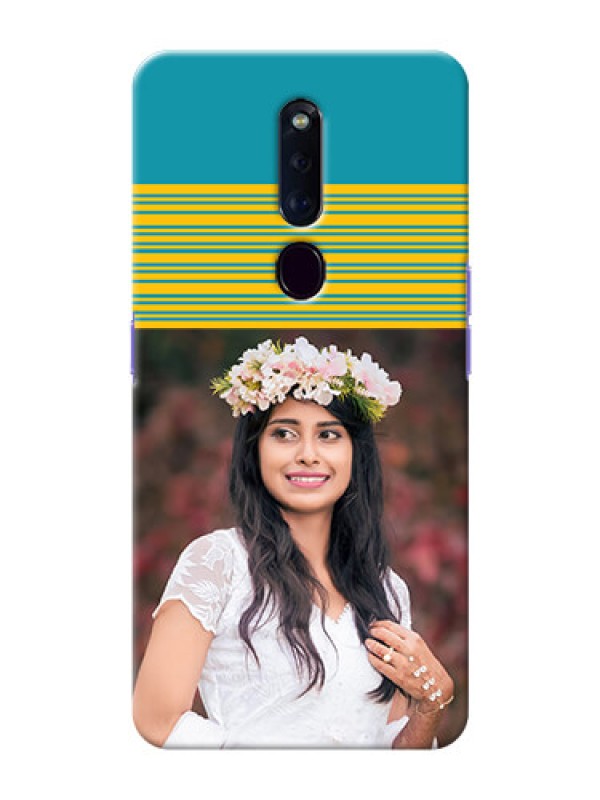 Custom Oppo F11 Pro personalized phone covers: Yellow & Blue Design 