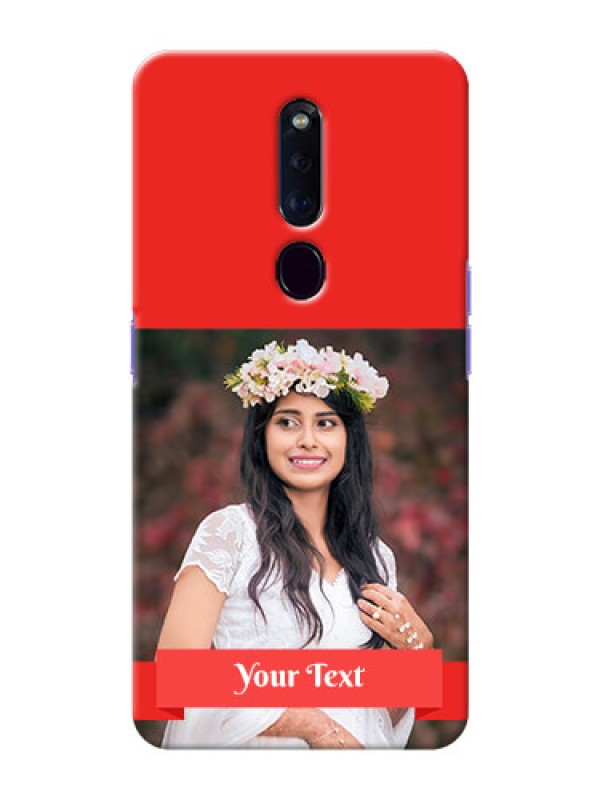 Custom Oppo F11 Pro Personalised mobile covers: Simple Red Color Design