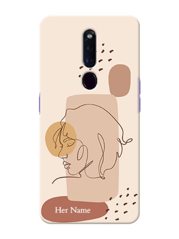 Custom Oppo F11 Pro Custom Phone Covers: Calm Woman line art Design