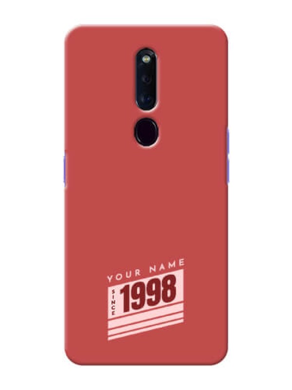 Custom Oppo F11 Pro Phone Back Covers: Red custom year of birth Design