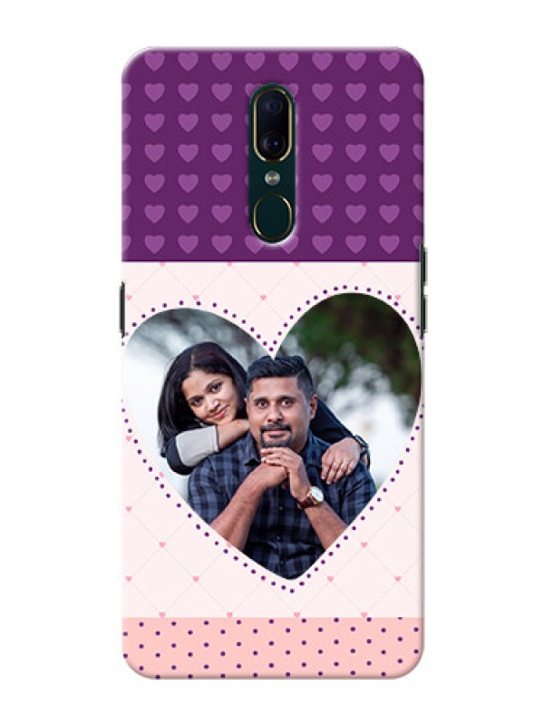 Custom Oppo F11 Mobile Back Covers: Violet Love Dots Design
