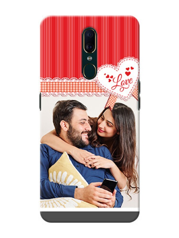 Custom Oppo F11 phone cases online: Red Love Pattern Design
