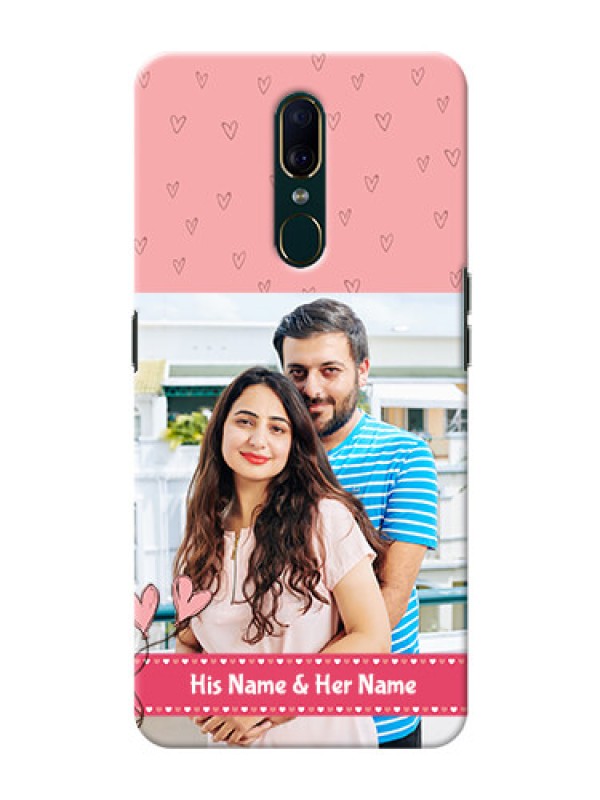 Custom Oppo F11 phone back covers: Love Design Peach Color