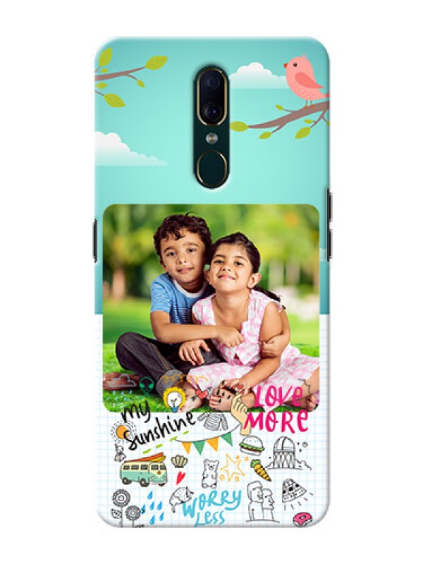 Custom Oppo F11 phone cases online: Doodle love Design
