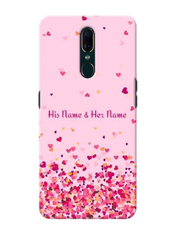 Custom Oppo F11 Phone Back Covers: Floating Hearts Design