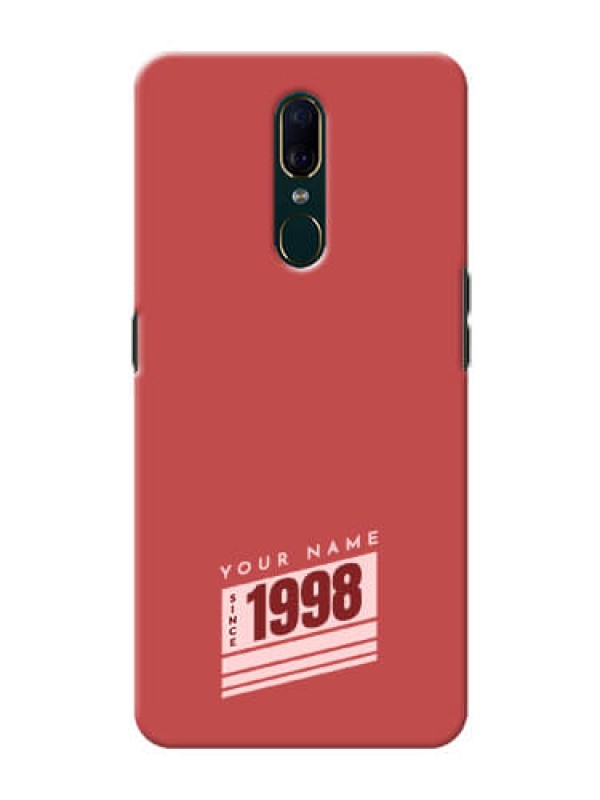 Custom Oppo F11 Phone Back Covers: Red custom year of birth Design