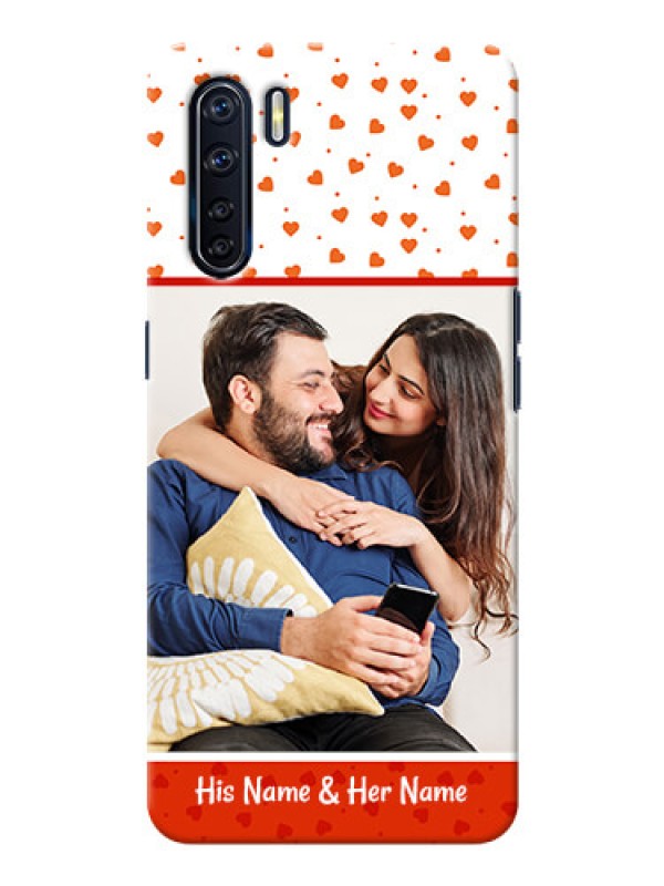 Custom Oppo F15 Phone Back Covers: Orange Love Symbol Design