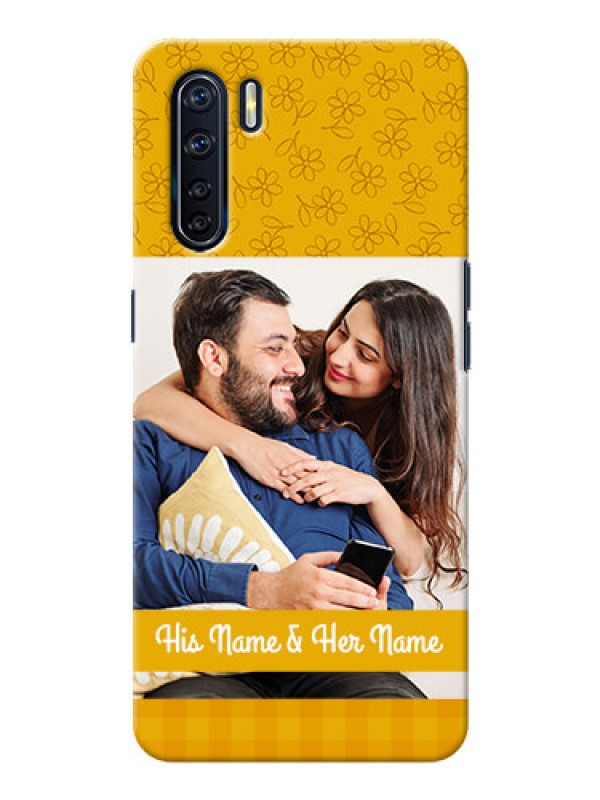 Custom Oppo F15 mobile phone covers: Yellow Floral Design