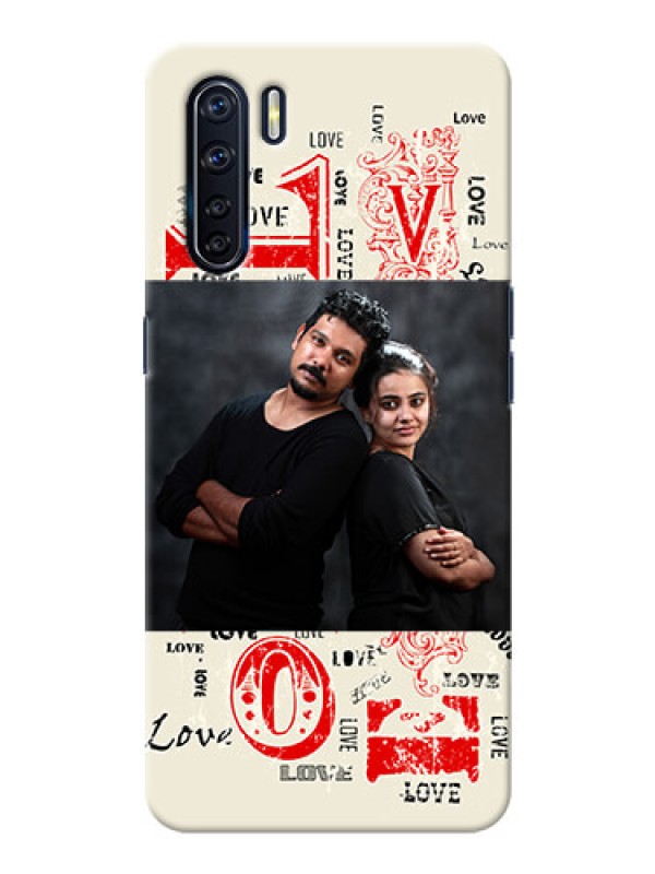 Custom Oppo F15 mobile cases online: Trendy Love Design Case