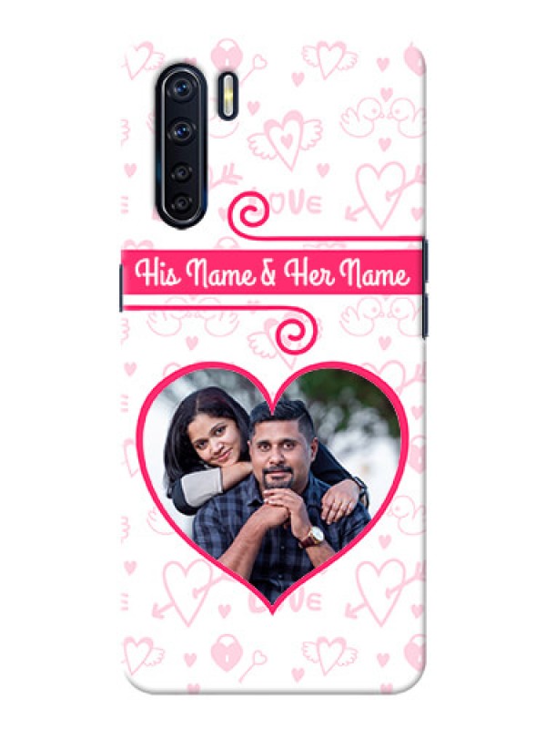 Custom Oppo F15 Personalized Phone Cases: Heart Shape Love Design