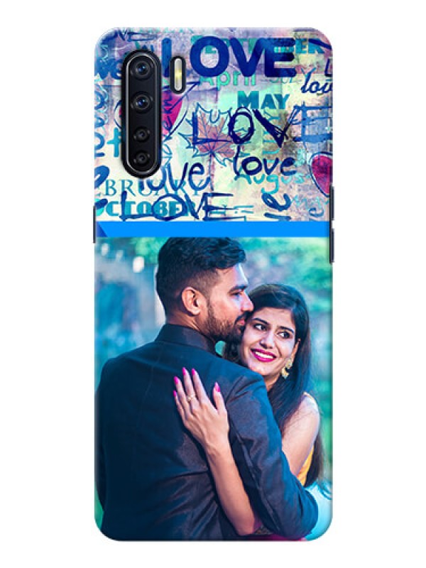 Custom Oppo F15 Mobile Covers Online: Colorful Love Design