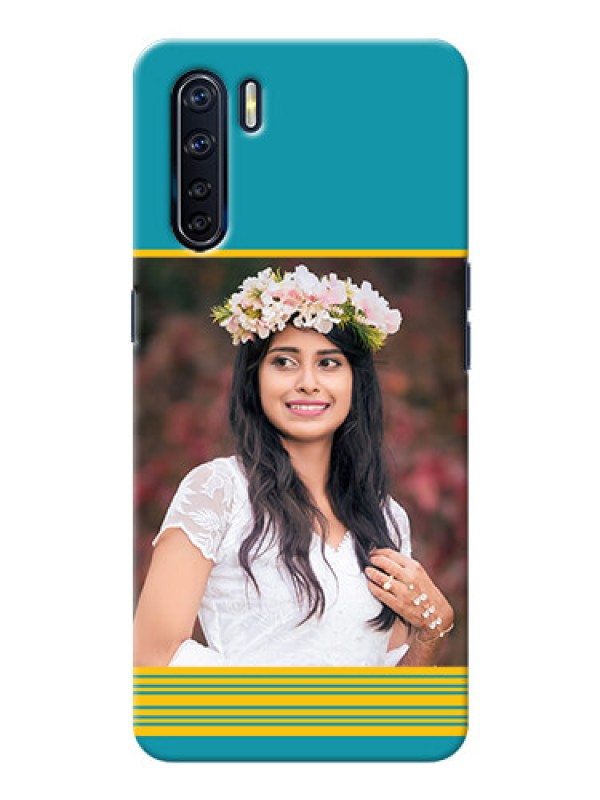 Custom Oppo F15 personalized phone covers: Yellow & Blue Design 