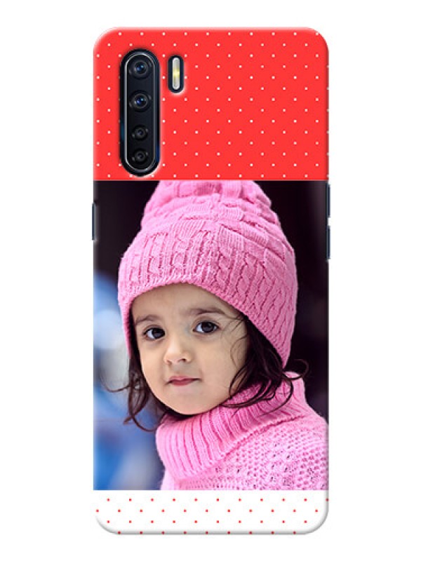 Custom Oppo F15 personalised phone covers: Red Pattern Design