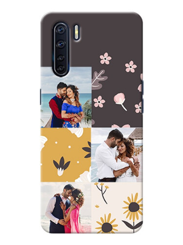 Custom Oppo F15 phone cases online: 3 Images with Floral Design