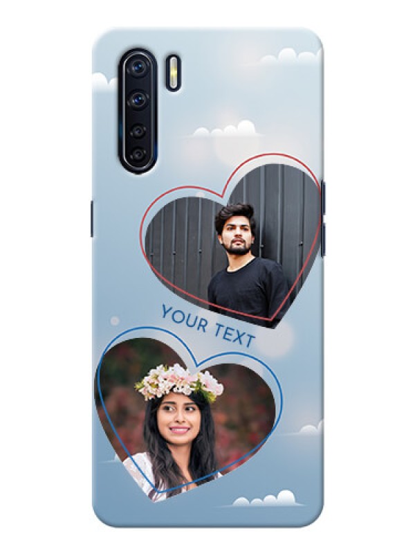 Custom Oppo F15 Phone Cases: Blue Color Couple Design 