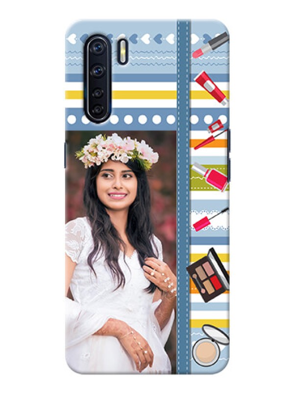 Custom Oppo F15 Personalized Mobile Cases: Makeup Icons Design