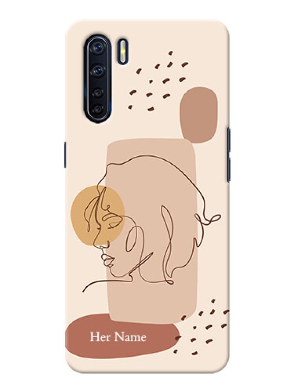 Custom Oppo F15 Custom Phone Covers: Calm Woman line art Design