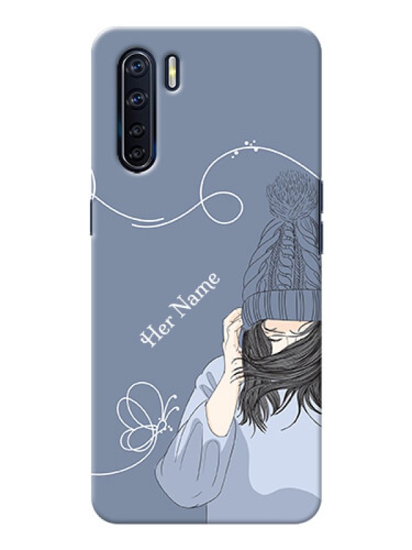 Custom Oppo F15 Custom Mobile Case with Girl in winter outfit Design