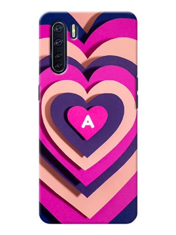 Custom Oppo F15 Custom Mobile Case with Cute Heart Pattern Design