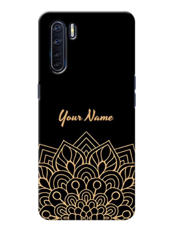 Custom Oppo F15 Back Covers: Golden mandala Design
