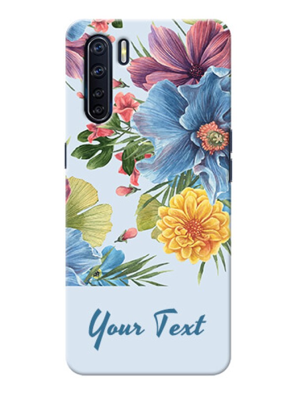 Custom Oppo F15 Custom Phone Cases: Stunning Watercolored Flowers Painting Design