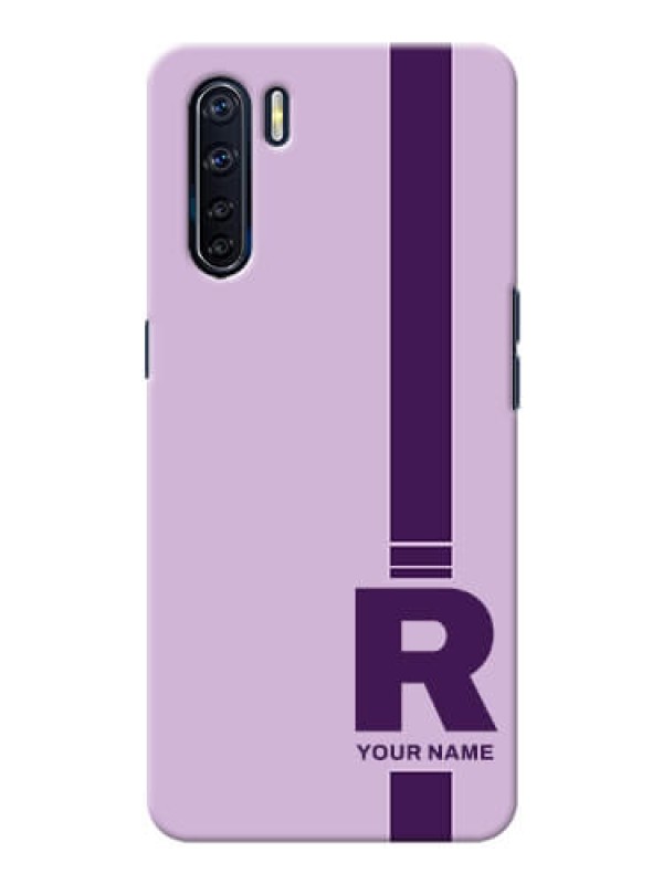 Custom Oppo F15 Custom Phone Covers: Simple dual tone stripe with name Design