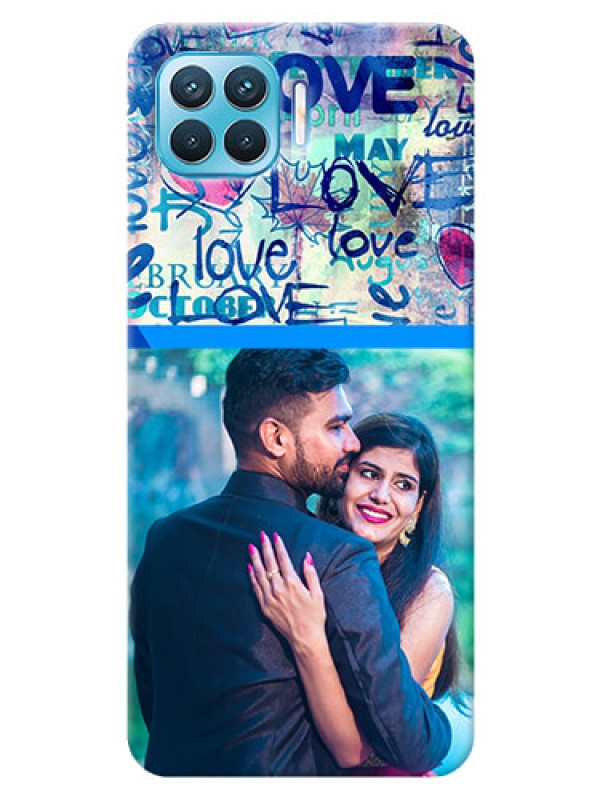 Custom Oppo F17 Pro Mobile Covers Online: Colorful Love Design