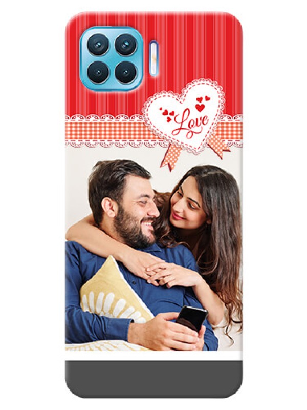 Custom Oppo F17 Pro phone cases online: Red Love Pattern Design