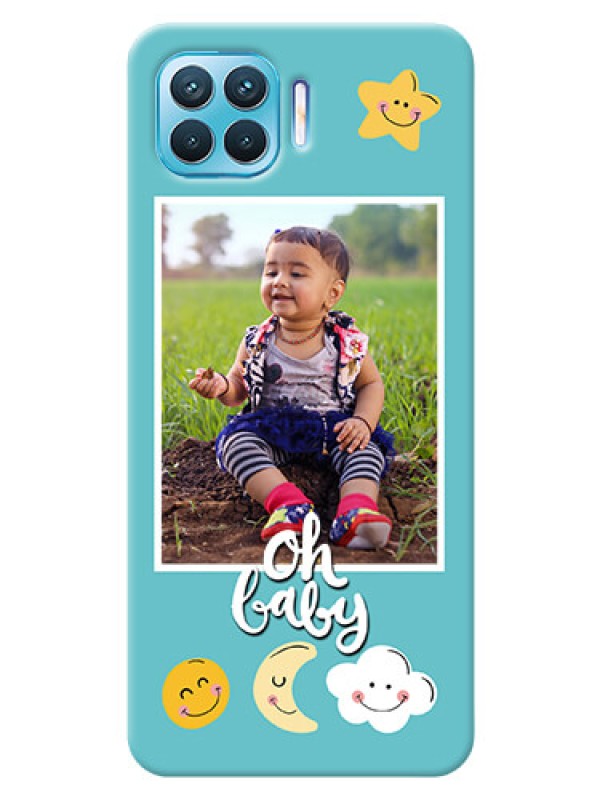 Custom Oppo F17 Pro Personalised Phone Cases: Smiley Kids Stars Design